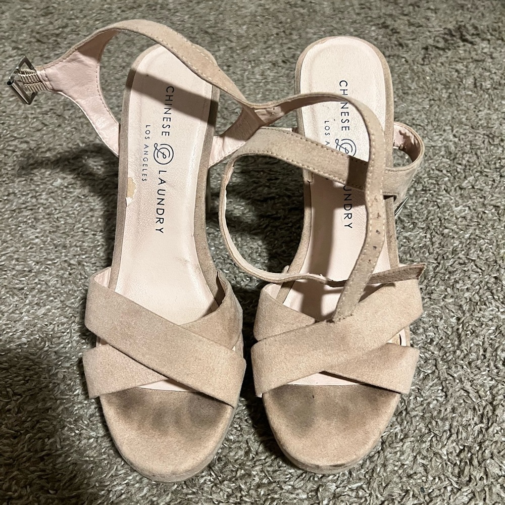 ‘Always Platform’ Nude Suede Pumps